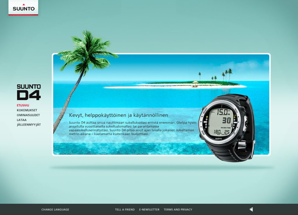 Suunto D4 -kampanjasivusto